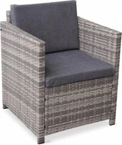 Alice's Garden Loungeset Perugia - 4 Plaatsen - Kleine Tuinset - Wicker - Grijstinten -Buitentuin Winkel 1012x1200