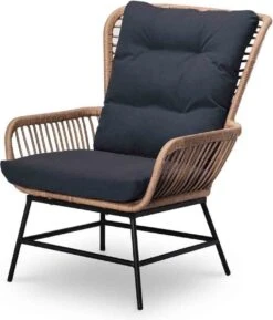 BUITEN Living Dex Wicker Loungestoel Tuin Incl. Wicker Voetenbank | Wicker + Aluminium | Bamboe Antraciet -Buitentuin Winkel 1025x1200 1