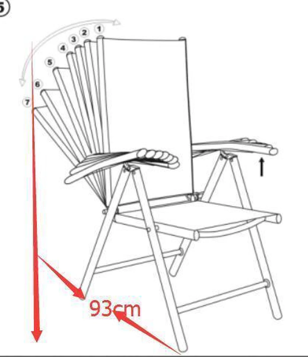 Tuinstoel Standenstoel Aluminium Antraciet 7 Standen Per 2 Stuks 5 Tuinstoel Standenstoel Aluminium Antraciet 7 Standen Per 2 Stuks - Afbeelding 3