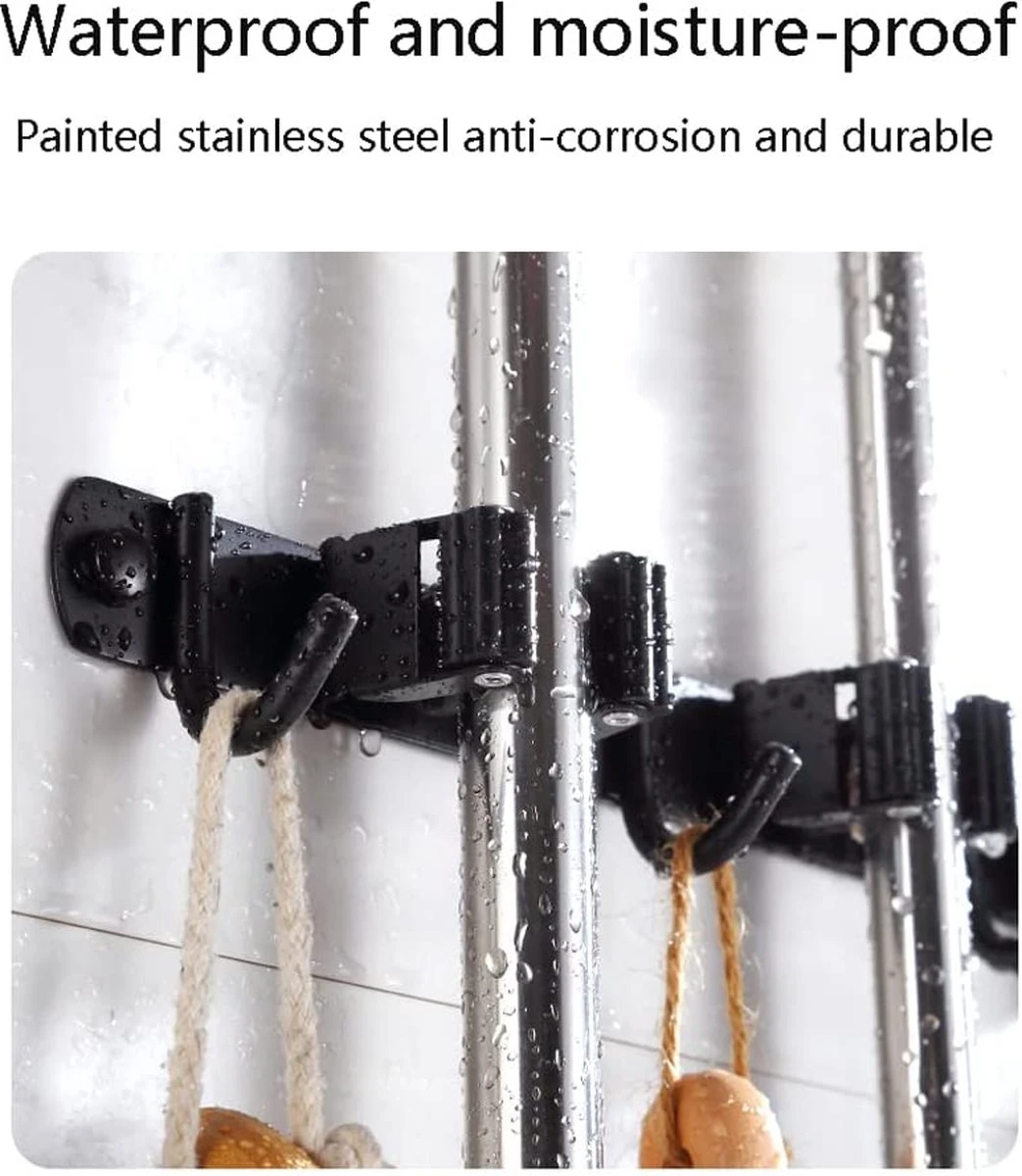 BOTC Bezemhouder - 5 Houders 6 Haken - Gereedschapshouder - Zeflklevend - Bezem Ophangsysteem - Ophanghaken - Tuingereedschap 11 BOTC Bezemhouder - 5 Houders 6 Haken - Gereedschapshouder - Zeflklevend - Bezem Ophangsysteem - Ophanghaken - Tuingereedschap - Afbeelding 9