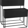 Atmosphera Staande Plantenbak Metaal Zwart 2-delig -Buitentuin Winkel 1043x1200 7