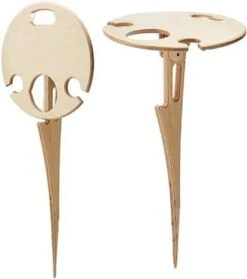 Merkloos Opvouwbare Wijntafel - Picknicktafel - Wijn Bijzettafel - Mannen Gadget - Vrouwen Cadeautjes - Moederdag Cadeautje - Bijzettafel Rond - Hout -Buitentuin Winkel 1062x1200 1