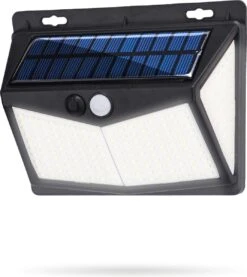 Vivid Green Solar Buitenlamp Met Bewegingssensor 208 LED - Wandlamp Op Zonne Energie - Tuinverlichting - Waterdicht - Met Sensor - Lamp - Zwart