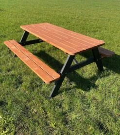 Goedkopepicknicktafels.nl | Zwart Bruine XL Picknicktafel Bruno | Tuintafel 6 Persoons | Bruin Zwart Gespoten Gedroogd Grenen Hout! -Buitentuin Winkel 1071x1200 1