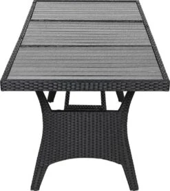 Casaria Polyrattan Tuintafel - WPC Tafelblad 190x90x74 Cm – Zwart -Buitentuin Winkel 1074x1200 1