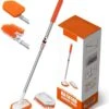 Merkloos Vloerschrobber - Bad Tegel Borstel Scrubber - Met 107cm Verstelbaar Lange - Voor Reiniging Badkamer Keuken Keramische Tegel - Oranje -Moederdag Cadeautje -Buitentuin Winkel 1091x1200 2