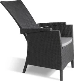 Allibert Vermont Verstelbare Tuinstoel - 64x68x107cm - Grafiet -Buitentuin Winkel 1095x1200