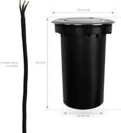Ledvion Leo - LED Grondspot - 1m Kabel - RVS Geborsteld - Rond - GU10 Fitting - IP67 18 Ledvion Leo - LED Grondspot - 1m Kabel - RVS Geborsteld - Rond - GU10 Fitting - IP67 -Buitentuin Winkel 1096x1200 6