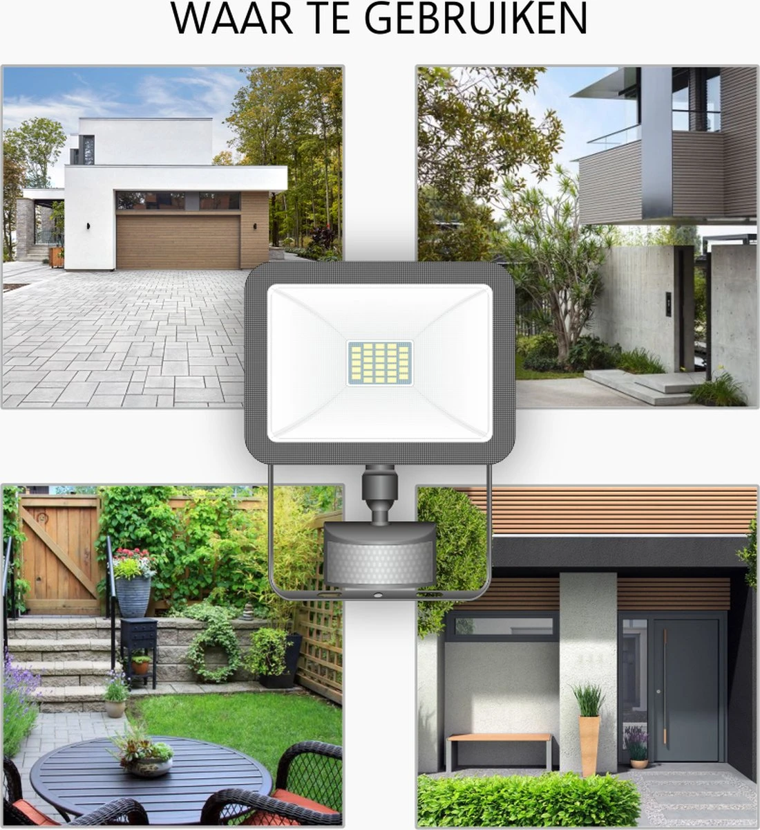 ELRO LF60 Design LED Buitenlamp Met Bewegingssensor - 10W – 800LM – IP54 Waterdicht - Zwart 9 ELRO LF60 Design LED Buitenlamp Met Bewegingssensor - 10W – 800LM – IP54 Waterdicht - Zwart - Afbeelding 7