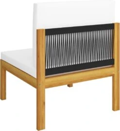 Decoways - 5-delige Loungeset Met Kussens Massief Acaciahout Crèmekleurig -Buitentuin Winkel 1103x1200