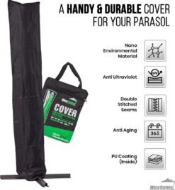 MaxxGarden Parasolhoes - Afdekhoes Voor Zweefparasol - Beschermhoes - 200-400 Cm - Met Rits En Trekkoord - Zwart -Buitentuin Winkel 1105x1200 1