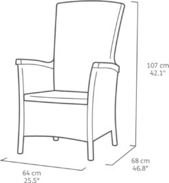 Allibert Vermont Verstelbare Tuinstoel - 64x68x107cm - Grafiet -Buitentuin Winkel 1111x1200
