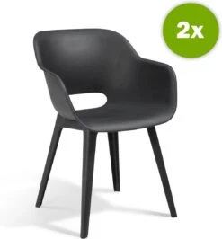 Allibert Akola Tuinstoelen - 2 Stuks -56,5x55x80cm - Donkergrijs 24 Allibert Akola Tuinstoelen - 2 Stuks -56,5x55x80cm - Donkergrijs -Buitentuin Winkel 1115x1200