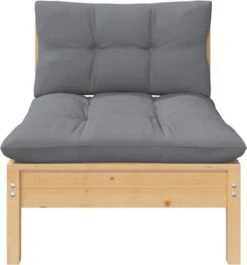 VidaXL 3-delige Loungeset Met Grijze Kussens Massief Grenenhout -Buitentuin Winkel 1118x1200 1