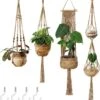 4 Stuks Plantenhangers - Boho Handgeweven Katoen Hangpot Voor Binnen/Buiten - Bloempot Met Kralen - Macramé Touw/Koord Hangplant Houder - Bohemian Wandhanger Decoratie - Verticale Tuin Plant Hanger Bloempothouder Planthanger -Buitentuin Winkel 1121x1200 7