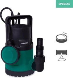 VONROC Dompelpomp/Waterpomp 300W - 6500l/h - Voor Schoon En Licht Vervuild Water - Met Vlotter -Buitentuin Winkel 1123x1200 2