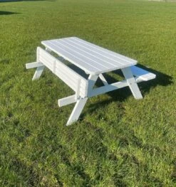 Goedkopepicknicktafels.nl | Witte XL Picknicktafel | Tuintafel 6 Persoons | Wit Gespoten Gedroogd Grenen Hout! -Buitentuin Winkel 1125x1200 1
