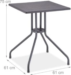 Relaxdays Tuintafel Vierkant - Buitentafel - Kleine Eettafel Tuin - Balkontafel Kunststof -Buitentuin Winkel 1134x1200 2