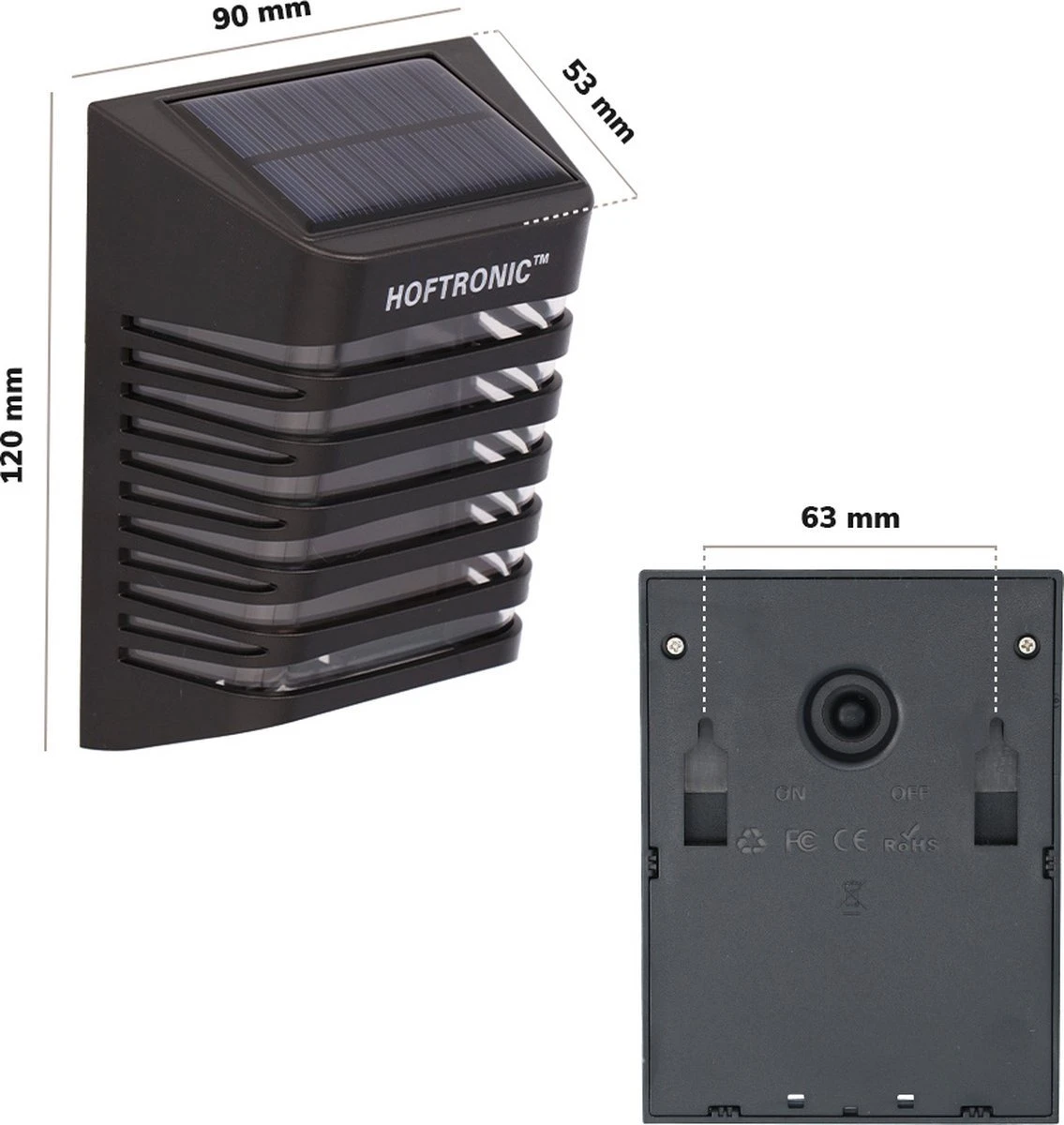 4x HOFTRONIC Dono - Solar Wandlamp Buiten - IP65 Waterdicht - Wintersolar Technologie Monokristal Zonnepaneel - 3000K Warm Wit (sfeervol) - Solar Tuinverlichting Zonne Energie 8 4x HOFTRONIC Dono - Solar Wandlamp Buiten - IP65 Waterdicht - Wintersolar Technologie Monokristal Zonnepaneel - 3000K Warm Wit (sfeervol) - Solar Tuinverlichting Zonne Energie - Afbeelding 6