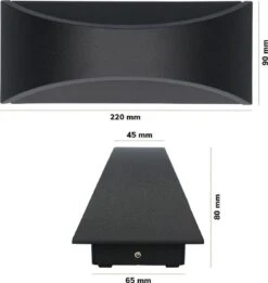 HOFTRONIC Lowa - LED Wandlamp Rechthoek - Up And Down Light (2 Lichts) - 6 Watt 3000K Warm Wit Licht - Modern Design - IP54 Waterdicht - Geschikt Als Binnen En Buiten Wandlamp - 3 Jaar Garantie -Buitentuin Winkel 1135x1200 4