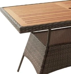 Teamson Home 5-Delig Diningset - Tuinset - Tuinmeubelen - Tafel En 4 Stoelen - Voor Maximaal 4 Personen - Massief Houten Tafelblad - Bruin - 244 X 132 X 84 (cm) -Buitentuin Winkel 1145x1200 2