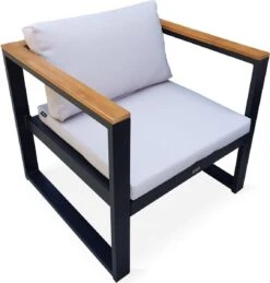 Loungeset 5 Plaatsen Van Aluminium En Eucalyptus – NAZCA – Antraciet Structuur, Lichtgrijs Kussens 16 Loungeset 5 Plaatsen Van Aluminium En Eucalyptus – NAZCA – Antraciet Structuur, Lichtgrijs Kussens -Buitentuin Winkel 1145x1200 3