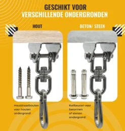 Itstrong® Plafondhaak Ophangsysteem Voor Binnen & Buiten – Ophanghaak Voor Bokszak – Schommel – Schommelstoel – Hangstoel - RVS -Buitentuin Winkel 1146x1200