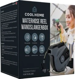 CoolHome - Wandslangenbox 20 Meter + 2 Meter - Tuinslang Met Haspel- Slangenhouder 180° Draaibaar - Tuinslanghaspel Zwart - Grijs 19 CoolHome - Wandslangenbox 20 Meter + 2 Meter - Tuinslang Met Haspel- Slangenhouder 180° Draaibaar - Tuinslanghaspel Zwart - Grijs -Buitentuin Winkel 1146x1200 6