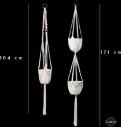 Plantenhanger Macrame Set Van 2 - Plantenhanger Met Ruimte Voor 3 Potten - Luxe Gevlochten Touw 100% Katoen - Duurzaam - Plantenbakken - Bloempotten - Macramé Stijl Hanger Voor Bloempotten - Hangpot - Fienosa -Buitentuin Winkel 1146x1200 7