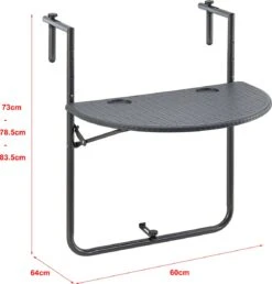 Balkontafel Cicala Inklapbaar 83,5x60x64 Cm Donkergrijs -Buitentuin Winkel 1147x1200 1