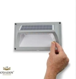 O'DADDY® Castor Tuinverlichting Op Zonneenergie - Wandlamp Buiten - Solar Tuinverlichting - 50 Lumen Warm Wit - Aluminium Grijs - Draadloos -Buitentuin Winkel 1151x1200 4