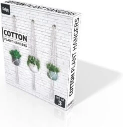 Gadgy Plantenhanger Macramé 3 Stuks - Luxe Gevlochten Touw Katoen - Plantenpot Ophangen - Hangpot -Buitentuin Winkel 1164x1200 6