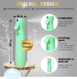 Merkloos BeautyFit - Mist Sprayer Groen - Mist Verstuiver Water- Haarspuit Kapper - Waterspray - Waterverstuiver Haar - Spuitfles Haar - Plantenspuit - 300 Ml -Buitentuin Winkel 1166x1200 7