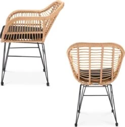 Casaria Polyrotan Kuipstoel Bali - Met Kussens – 2 Stuks -Buitentuin Winkel 1175x1200 1