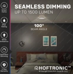 Lumi - 16W Slimme Plafondlamp Badkamer Zwart - IP54 Waterdicht - Smart Home WiFi + BLE - 2700K-6500K White Ambiance - Ø30 Cm -Buitentuin Winkel 1177x1200 16