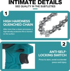 Merkloos Mini Accu Kettingzaag - 4 Inch Elektrische Boomzaag - Handkettingzaag - Met 2 Accu En 1 Oplader - Voor Tuinboom Ranch Bomen Snijden Hout- Blauw -Buitentuin Winkel 1179x1200 2