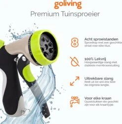 Goliving Tuinslang Flexibel - 30 Meter - Uitrekbare Tuinslang Sproeier - Tuinsproeier - Zwart - Acht Standen - Met Opbergtas -Buitentuin Winkel 1180x1200 9