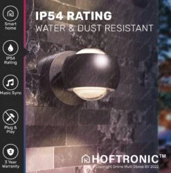 Hoftronic Smart Cupo - LED Wandlamp Up & Down Smart - RGBWW 16,5 Miljoen Kleuren - 6 Watt 600 Lumen - Zwart - Gevellamp Met Music Sync - IP54 Waterdicht - Geschikt Als Wandlamp Buiten, Wandlamp Badkamer En Wandlamp Binnen - 3 Jaar Garantie 30 Hoftronic Smart Cupo - LED Wandlamp Up & Down Smart - RGBWW 16,5 Miljoen Kleuren - 6 Watt 600 Lumen - Zwart - Gevellamp Met Music Sync - IP54 Waterdicht - Geschikt Als Wandlamp Buiten, Wandlamp Badkamer En Wandlamp Binnen - 3 Jaar Garantie -Buitentuin Winkel 1184x1200 10
