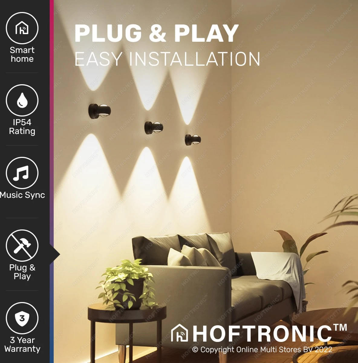 Hoftronic Smart Cupo - LED Wandlamp Up & Down Smart - RGBWW 16,5 Miljoen Kleuren - 6 Watt 600 Lumen - Zwart - Gevellamp Met Music Sync - IP54 Waterdicht - Geschikt Als Wandlamp Buiten, Wandlamp Badkamer En Wandlamp Binnen - 3 Jaar Garantie 15 Hoftronic Smart Cupo - LED Wandlamp Up & Down Smart - RGBWW 16,5 Miljoen Kleuren - 6 Watt 600 Lumen - Zwart - Gevellamp Met Music Sync - IP54 Waterdicht - Geschikt Als Wandlamp Buiten, Wandlamp Badkamer En Wandlamp Binnen - 3 Jaar Garantie - Afbeelding 13