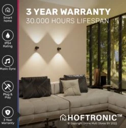 Hoftronic Smart Cupo - LED Wandlamp Up & Down Smart - RGBWW 16,5 Miljoen Kleuren - 6 Watt 600 Lumen - Zwart - Gevellamp Met Music Sync - IP54 Waterdicht - Geschikt Als Wandlamp Buiten, Wandlamp Badkamer En Wandlamp Binnen - 3 Jaar Garantie 35 Hoftronic Smart Cupo - LED Wandlamp Up & Down Smart - RGBWW 16,5 Miljoen Kleuren - 6 Watt 600 Lumen - Zwart - Gevellamp Met Music Sync - IP54 Waterdicht - Geschikt Als Wandlamp Buiten, Wandlamp Badkamer En Wandlamp Binnen - 3 Jaar Garantie -Buitentuin Winkel 1184x1200 12