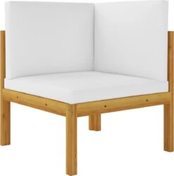 Decoways - 5-delige Loungeset Met Kussens Massief Acaciahout Crèmekleurig -Buitentuin Winkel 1184x1200