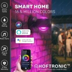 Hoftronic Smart Cupo - LED Wandlamp Up & Down Smart - RGBWW 16,5 Miljoen Kleuren - 6 Watt 600 Lumen - Zwart - Gevellamp Met Music Sync - IP54 Waterdicht - Geschikt Als Wandlamp Buiten, Wandlamp Badkamer En Wandlamp Binnen - 3 Jaar Garantie 26 Hoftronic Smart Cupo - LED Wandlamp Up & Down Smart - RGBWW 16,5 Miljoen Kleuren - 6 Watt 600 Lumen - Zwart - Gevellamp Met Music Sync - IP54 Waterdicht - Geschikt Als Wandlamp Buiten, Wandlamp Badkamer En Wandlamp Binnen - 3 Jaar Garantie -Buitentuin Winkel 1184x1200 6