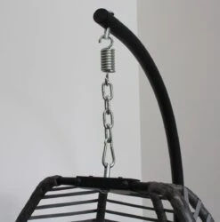 Pro Garden Lowander Hangstoel Egg 191x126x126- Schommelstoel Met Rattan Cocoon En Robuust Stalen Standaard Incl. Kussens - Volledig Inklapbaar - Lichtgrijs -Buitentuin Winkel 1185x1200 4