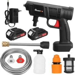 Merkloos Elektrische Accu-Hogedrukreiniger - 1.2mpa - Multifunctioneel Mondstuk - Draagbaar Oplaadbaar Snoerloos - Reinigingsspuitpistool - Met Rijke Accessoires - Voor Auto, Tuin, Terras, Raam - Zwart -Buitentuin Winkel 1189x1200 3