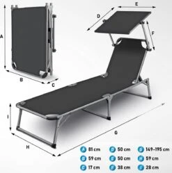 Sens Design Zonnebed - Ligbed Inklapbaar Met Zonneklep - Grijs -Buitentuin Winkel 1191x1200 1
