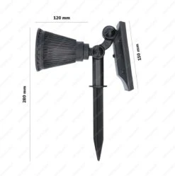 2x HOFTRONIC Bend - Solar Tuinspot - Zwart - IP65 Waterdicht - Prikspot - 2 Lichtstanden - Tot 9 Uur Brandtijd - Kantelbaar Monokristal Zonnepaneel - 3000K Warm Wit (sfeervol) - Solar Tuinverlichting Zonne Energie -Buitentuin Winkel 1192x1200 9