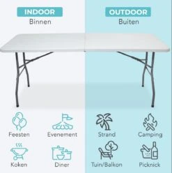 LifeGoods Klaptafel - Inklapbaar - 70x180cm - Verstelbare Vouwtafel - Weerbestendig - Wit -Buitentuin Winkel 1193x1200 1