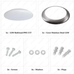 HOFTRONIC - LED Plafondlamp - Plafonnière - RVS - 12 Watt - IP65 Waterdicht - Kleur Instelbaar (2700K, 4000K & 5000K) - 1200 Lumen - IK10 Stootveilig - Ø25 Cm - Geschikt Voor Badkamer - Voor Binnen En Buiten - 3 Jaar Garantie -Buitentuin Winkel 1193x1200 20