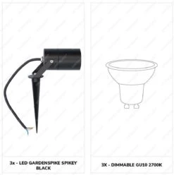 3x HOFTRONIC Spikey - Tuinspot Voor Buiten - LED - Zwart - 2700K Warm Wit - Waterdicht - 5 Watt - 400 Lumen - 230V - Verwisselbare GU10 Lamp - Prikspot Met Grondspies - Richtbaar - Aluminium - Voor Het Uitlichten Van Planten/struiken En Bomen -Buitentuin Winkel 1193x1200 21