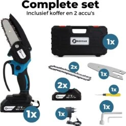NovarGarden® Mini Kettingzaag NG1 - Met 2x Accu - Takkenzaag - Snoeizaag - Electrisch - Handzaag - Boomzaag - 21V -Buitentuin Winkel 1193x1200 8